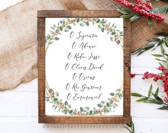 O Antiphons Printable in Latin - Digital Download/Advent Wall Decor