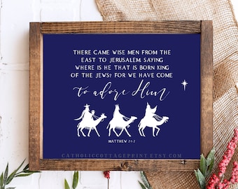 Three Wise Men - Epiphany Printable - Matthew 2 : 1-2 - Douay Rheims Catholic Digital Download