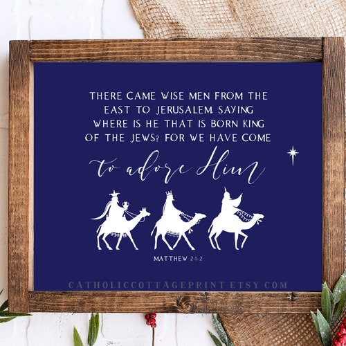 Three Wise Men - Epiphany Printable - Matthew 2 : 1-2 - Douay Rheims Catholic Digital Download