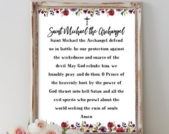 St. Michael BUNDLE - St Michael Chaplet and St. Michael the Archangel Prayer with English to Latin Prayer Card, Catholic Printable