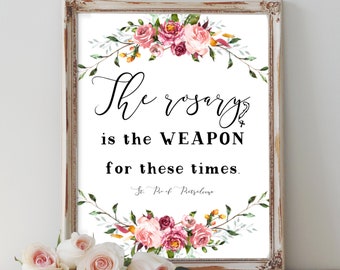 St. Padre Pio of Pietrelcina Saint Quote - Catholic Saint, Digital Art Printable, Flower Wall Art
