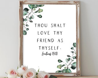 Bible Quote Print from Leviticus 19:18 - St. Valentine's Day Digital Card/Print