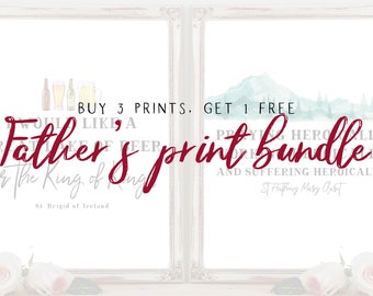 Father's Printable Bundle-BUY 3 GET 1 FREE-Catholic Quotes from St Brigid/Ireland, St Anthony Mary Claret, Father Lovasik, Ven Fulton Sheen