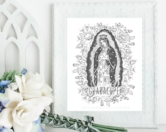 Our Lady of Guadalupe, ora pro nobis - Mary Printable - Catholic Advent digital download