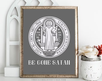 St. Benedict Medal Printable "Be gone satan. Drink the poison yourself" - Catholic Digital Download