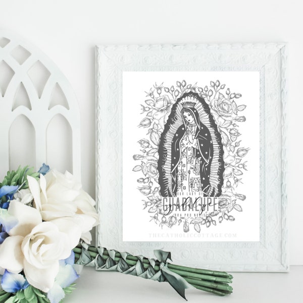 Our Lady of Guadalupe, ora pro nobis - Mary Printable - Catholic Advent digital download