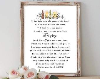 Beer Blessing Printable - Gift for Dad, Fathers, Grandpas, Brothers, Uncles, Priests, Men