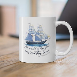 St. Therese of Lisieux Mug - The world is thy ship and not thy home - Ceramic Mug 11oz - Catholic Gift for Men and Women, The Little Flower