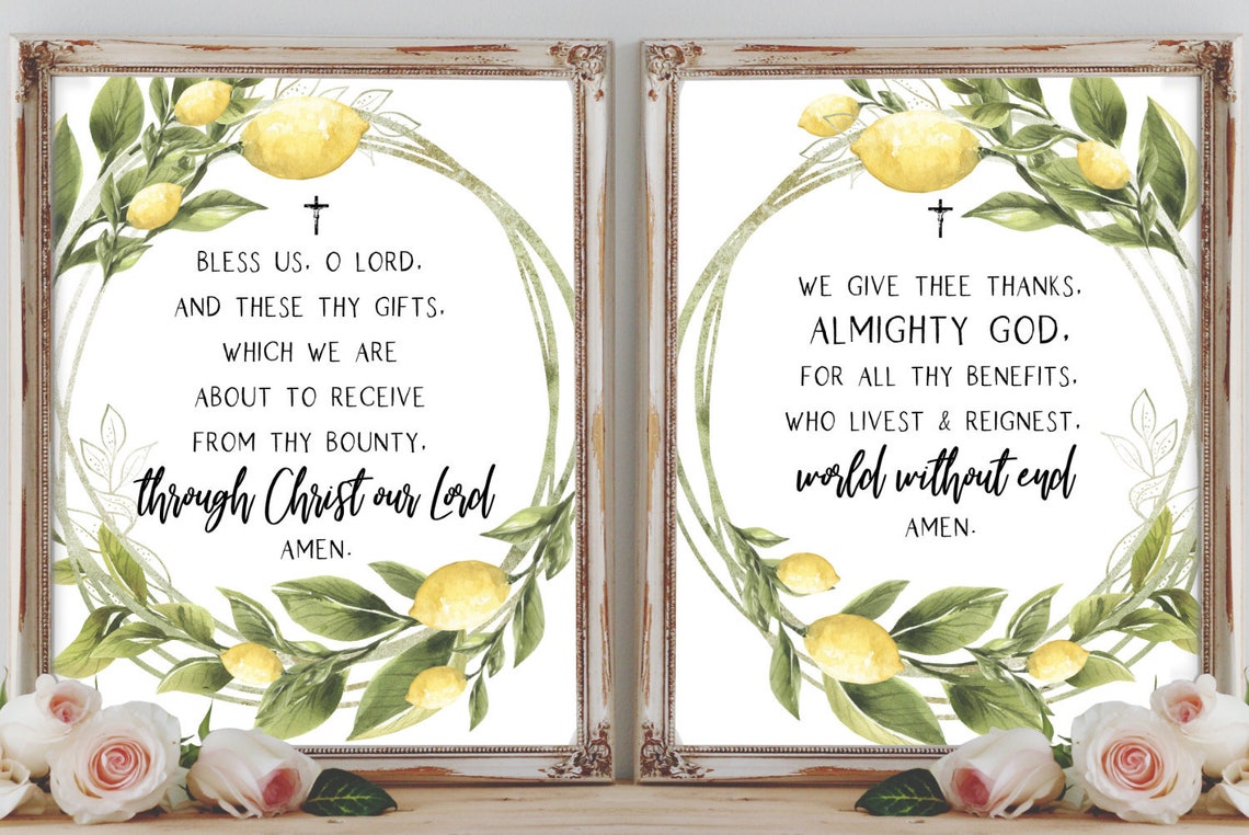 Catholic Blessing/Prayer Before and After Meals Bless Us O Etsy