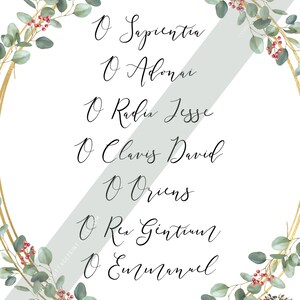 O Antiphons Printable in Latin - Digital Download/advent Wall Decor - Etsy