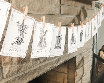 All Saints Day Banner Printable - Catholic vintage art digital download - Catholic Kid Birthday Party Banner