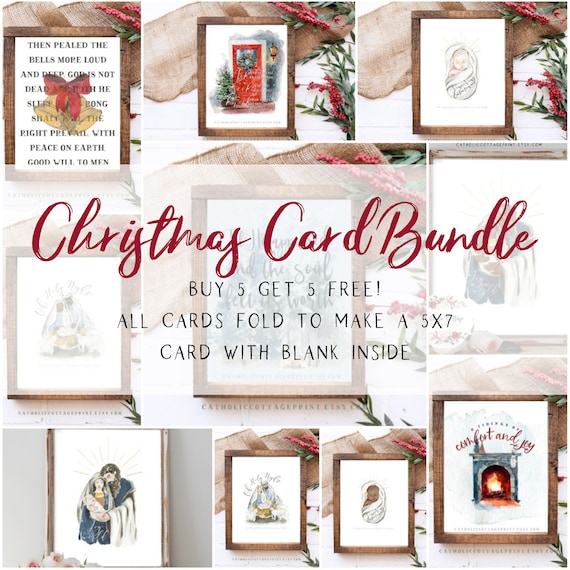 Christmas Card Bundle Buy 5 Get 5 Free Digital Download Etsy