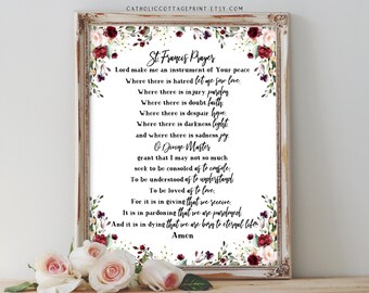 St. Francis Prayer - Catholic Prayer, Digital Printable