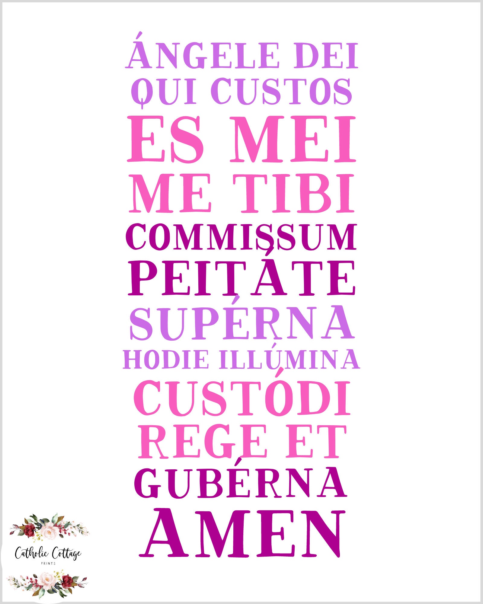 Angel of God Prayer IN LATIN Guardian Angel Prayer Printable Etsy