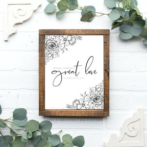 St. Mother Teresa of Calcutta Printable - &quot;Do small things with great love&quot; - Catholic Floral Kitchen Decor