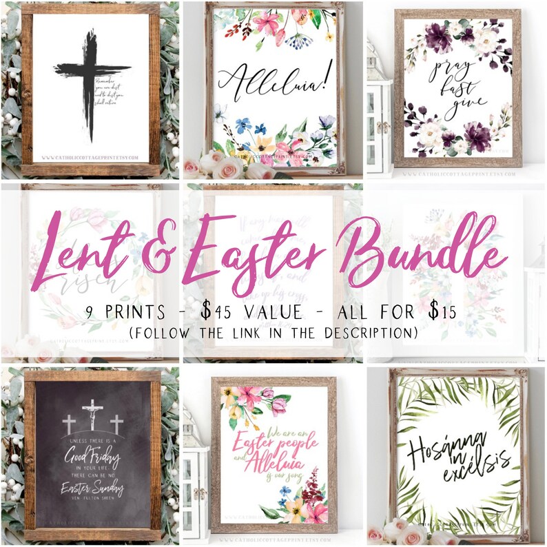 Christian Spring Printable With Floral Cross - Digital Download - Etsy