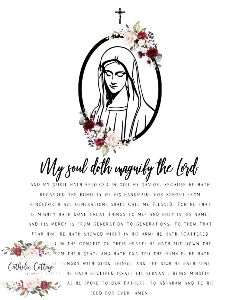 The Magnificat Catholicchristian Prayer Marian Digital Etsy