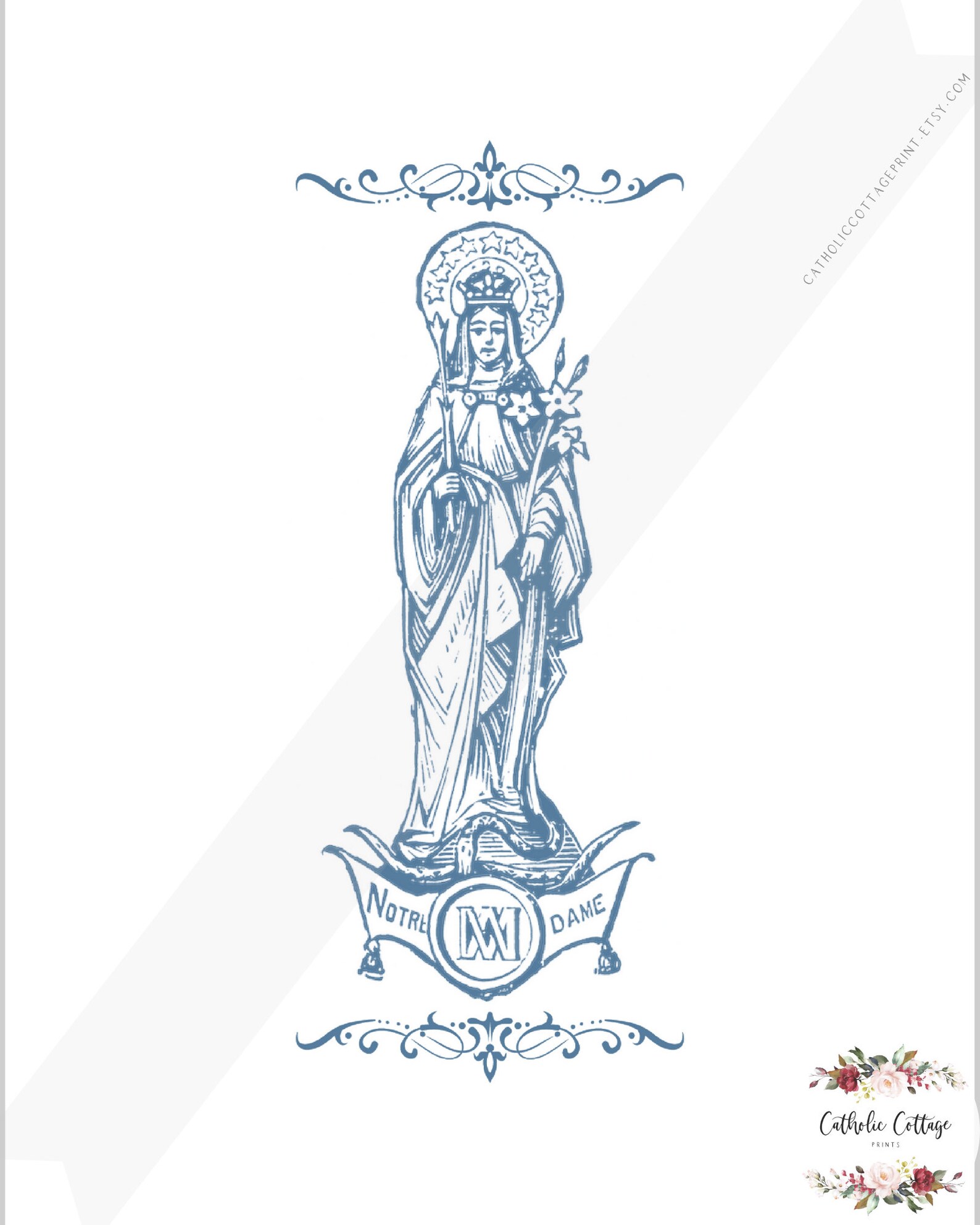 Notre Dame/Our Lady Printable Catholic Digital Download of | Etsy