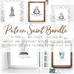Patron Saint Bundle for all your favorite Saint Feast Days - Vintage Catholic Digital Download/Printable