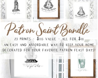 Patron Saint Bundle for all your favorite Saint Feast Days - Vintage Catholic Digital Download/Printable