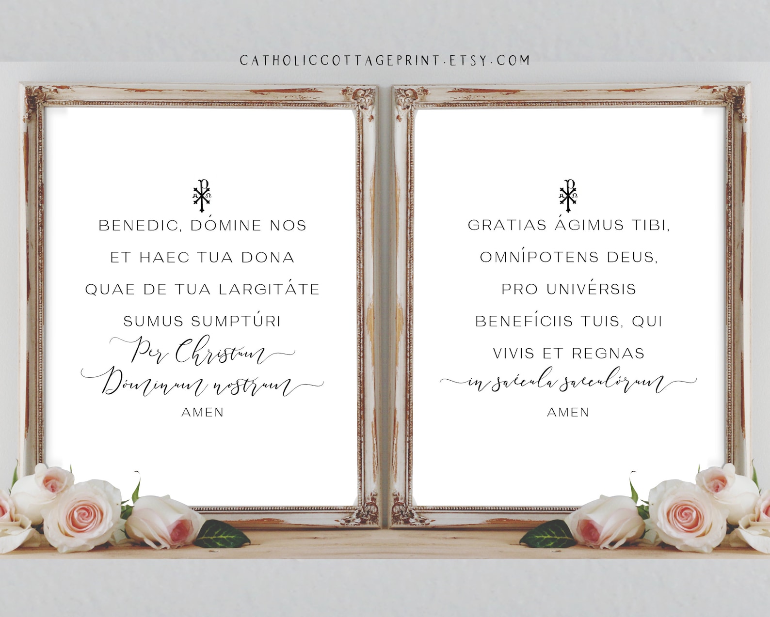 Catholic Meal Blessing Prayer Before and After Meals IN | Etsy