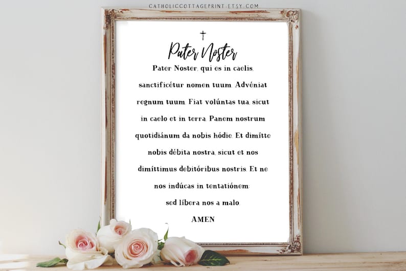 Our Father : Pater Noster - Catholic/christian Prayer in English and ...