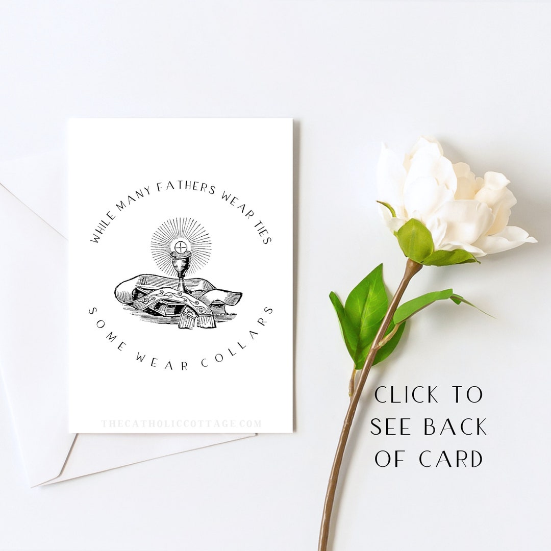 Gift for Priest - Father's Day Card Prints Front to Back - 
