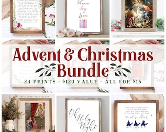 Advent and Christmas Bundle, Advent Printable, Catholic Christmas Downloads, Our Lady of Guadalupe, O Antiphons, Advent Candles, Holy Family