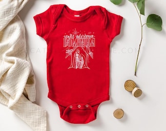 INFANT Catholic Christmas Baby Bodysuit, Catholic Saint Clothing for Babies, Catholic Advent, Catholic Christmas, Nativity Shirt