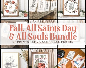Fall, All Saints Day, and All Souls Bundle, Autumn Printables, Thanksgiving Bundle, Catholic Downloads, Memento Mori, Give Thanks