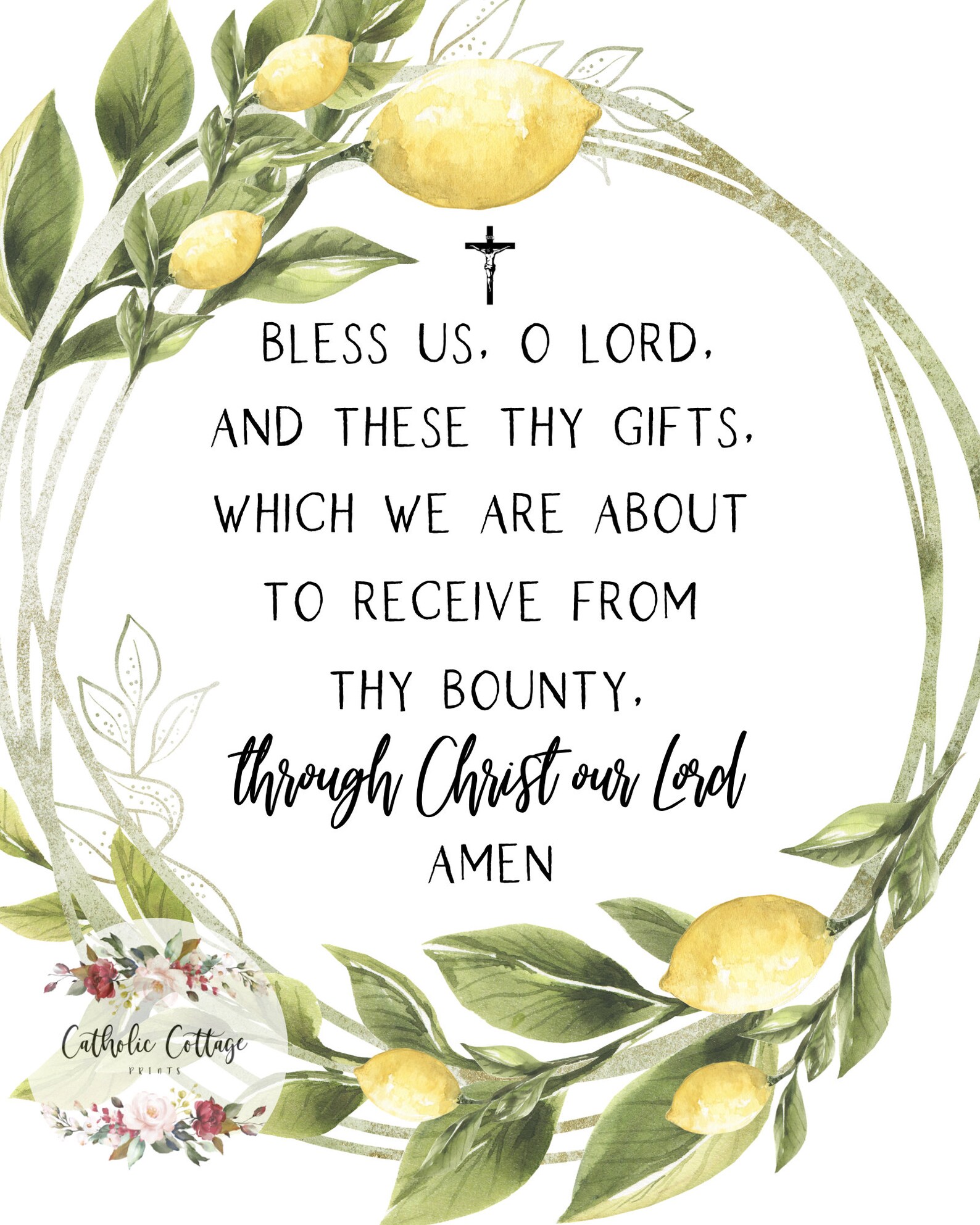 Catholic Blessing/Prayer Before Meals Bless Us O Lord Etsy