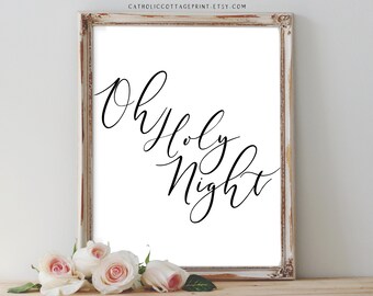 Christmas Card Printable Bundle - O Come O Come Emmanuel, Joy to the world, Gloria in excelsis Deo, Oh holy night, Advent Wall Decor/Gift