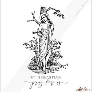 Catholic Saint Printable - St. Sebastian, Pray for Us, Digital Download ...