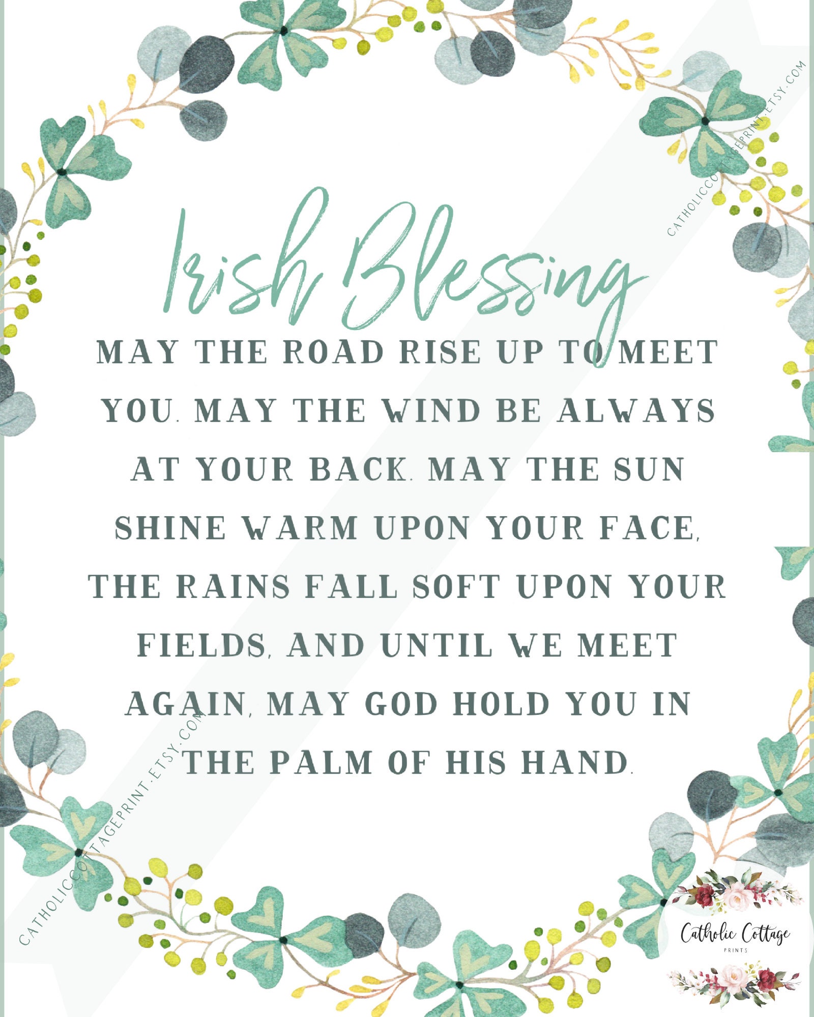 Irish Blessing Printable May The Road Rise Up To Meet You Digital 