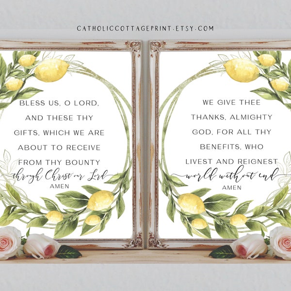 Catholic Meal Blessing Prayer Before Meals Bless Us - Etsy