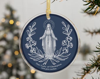 Our Lady of Champion Ornament | Catholic Saint Acrylic Ornament | Catholic Stuffing Stocker | Catholic Christmas Ornament