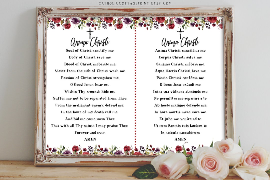Anima Christi - Catholic/christian Prayer in English and Latin, Prayer ...