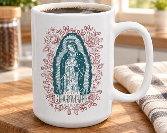 Our Lady of Guadalupe, ora pro nobis - Ceramic Mug 11oz - Catholic Christmas Gifts for Men and Women