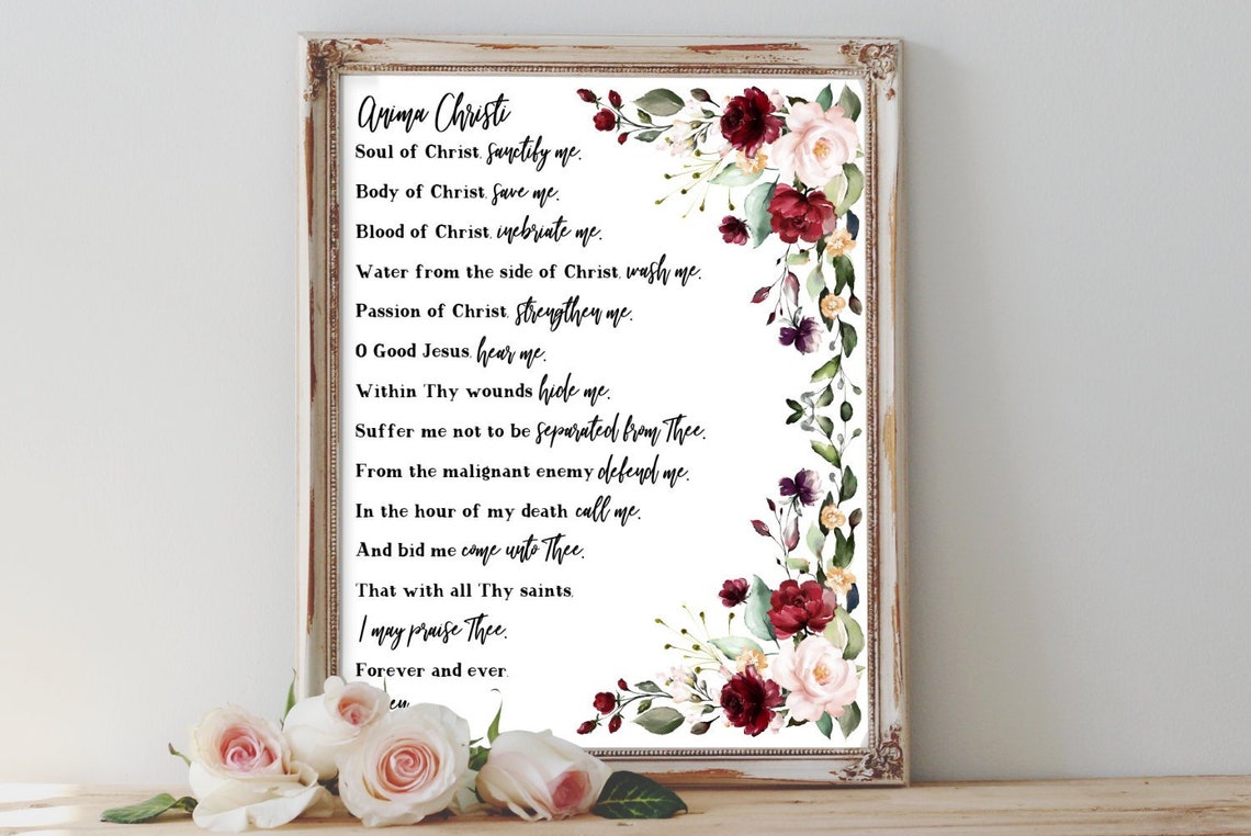 Catholic/christian Prayer Anima Christi Digital Printable - Etsy