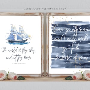 St. Therese of Lisieux quote and bible quote, Catholic Printable Bundle -from Matthew 4:19