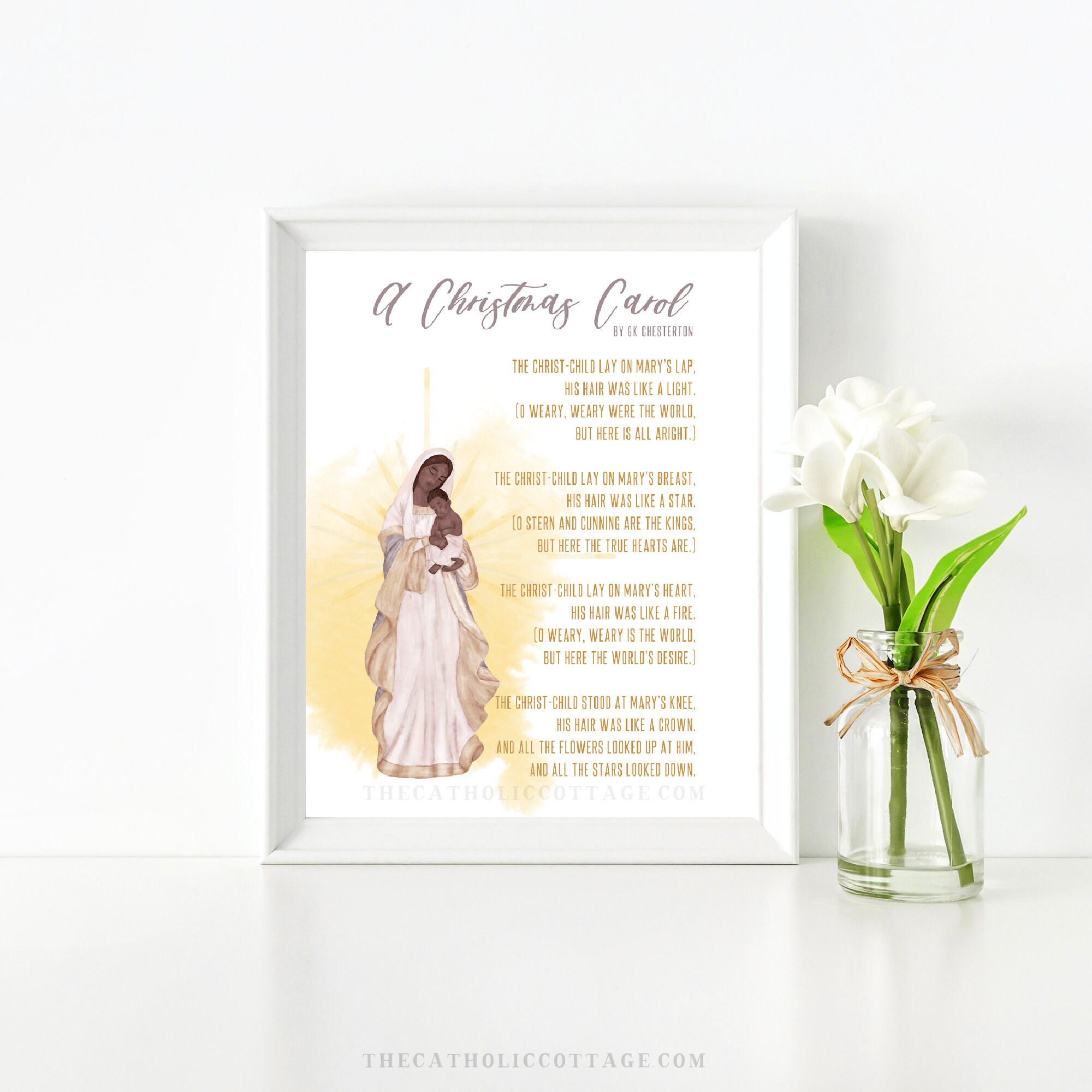 A Christmas Carol Poem by GK Chesterton Our Lady and the - Etsy