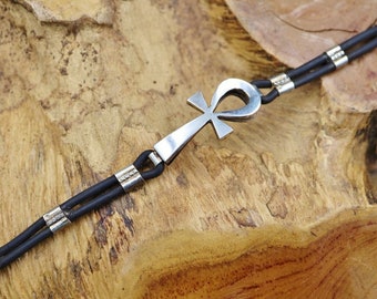Amazing Egyptian Handmade Sterling Silver Cuff Bracelet Costume Jewellery...Ancient Ankh Cross Key of Life...Good Luck Charm