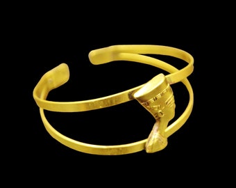 Handmade Gorgeous Oxidized Brass Adjustable Cuff Bracelet Costume Jewellery inspired by "Ancient Egyptian Queen Nefertiti"
