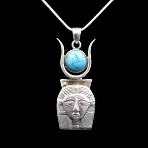 UNIEKE handgemaakte Sterling zilveren hanger ketting ketting kostuum sieraden van Oude Egyptische Hathor COW GOD..Godin van liefde & moederschap afbeelding 6