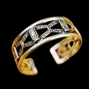 Amzing Egyptian Handmade Sterling Silver Cuff Bracelet Costume Jewelry...Ancient King Tutankhamun (TuT), Egyptian Cartouche