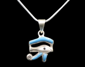 Handgemaakte Sterling zilveren hanger ketting ketting kostuum sieraden van "Oude oog van Horus, symbool van bescherming, koninklijke macht en goede gezondheid"