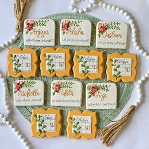 Personalized Bridesmaids & Groomsmen Proposal Cookies | Wedding Party Proposal Gifts | Bridal Party Sugar Cookies, custom cookies.