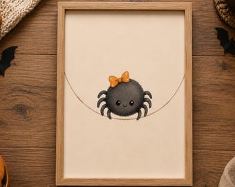Spider Nursery Wall Art, Halloween Spider Print