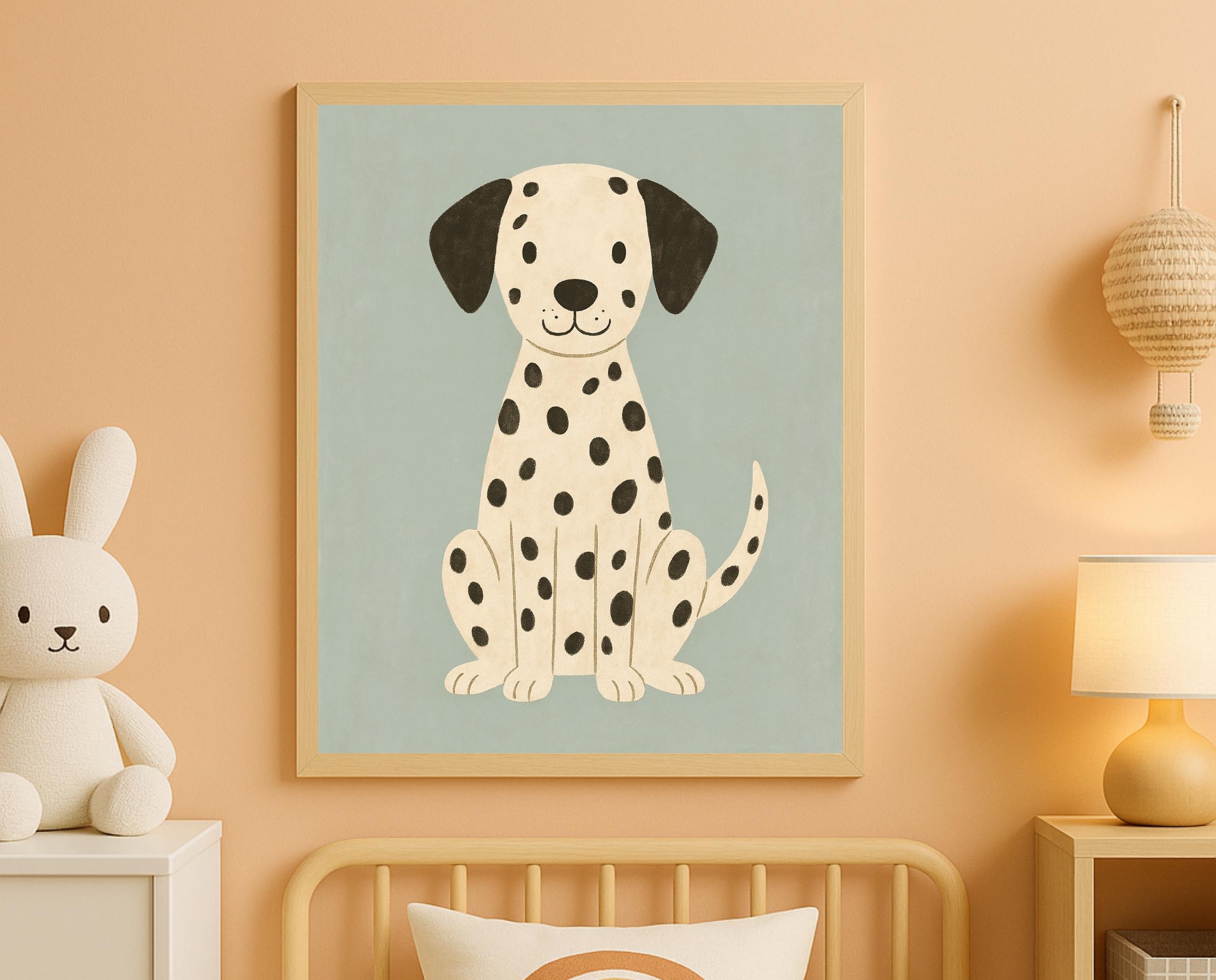 額装品/Dalmation Puppy/アノニマス/ポスター/アート/インテリア Dalmatian Puppy Nursery Print: Pastel Dog Wall Art (digital