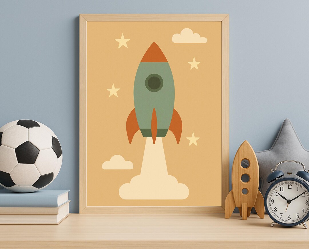 Rocket Launch Nursery Art – Space Adventure Printable for Kids ...